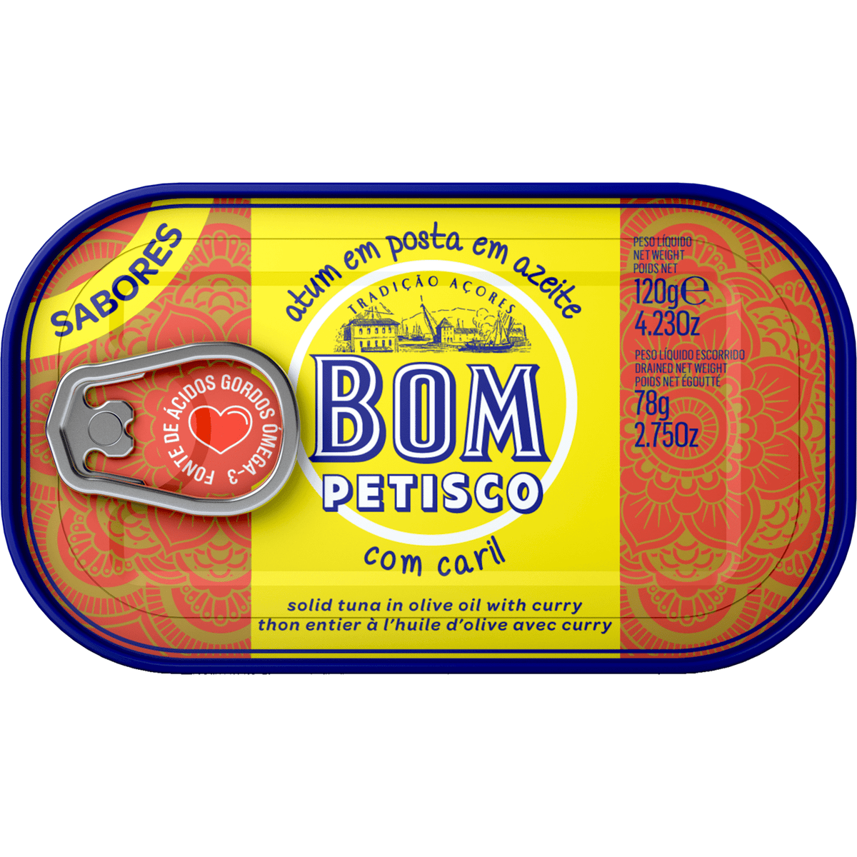 Bom Petisco Atum Posta com Caril 120g tin