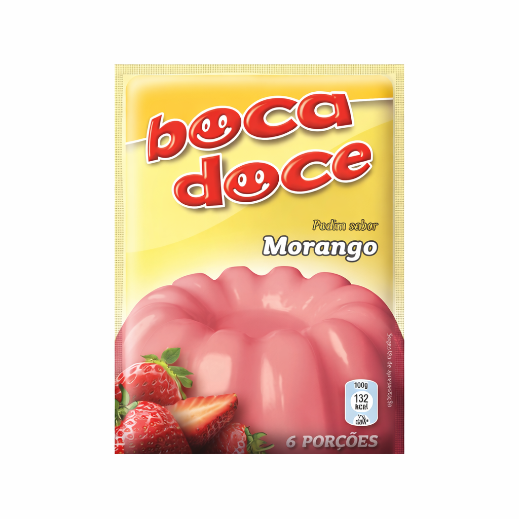 Boca Doce Strawberry Pudding Mix (Pudim Sabor Morango) – Portuguese Dessert