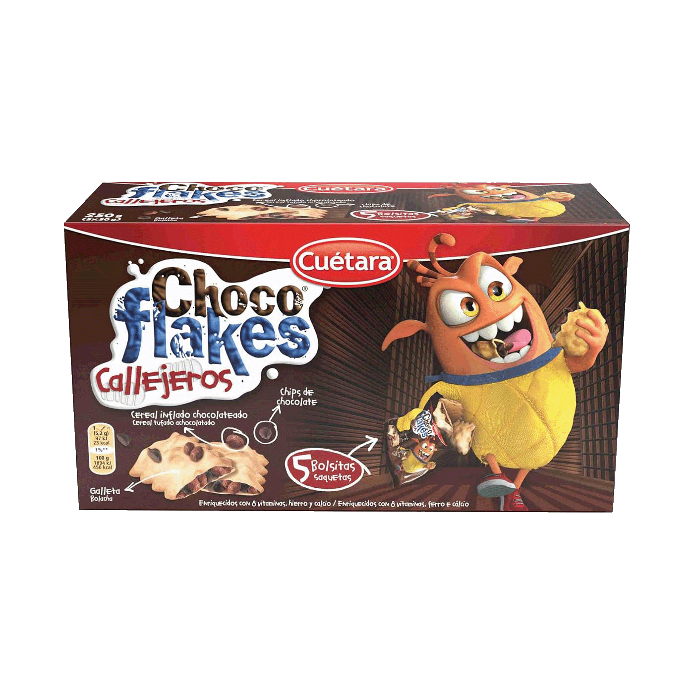 Cuétara Choco Flakes Callejeros 5-Pack – Chocolate Breakfast Cereal To-Go