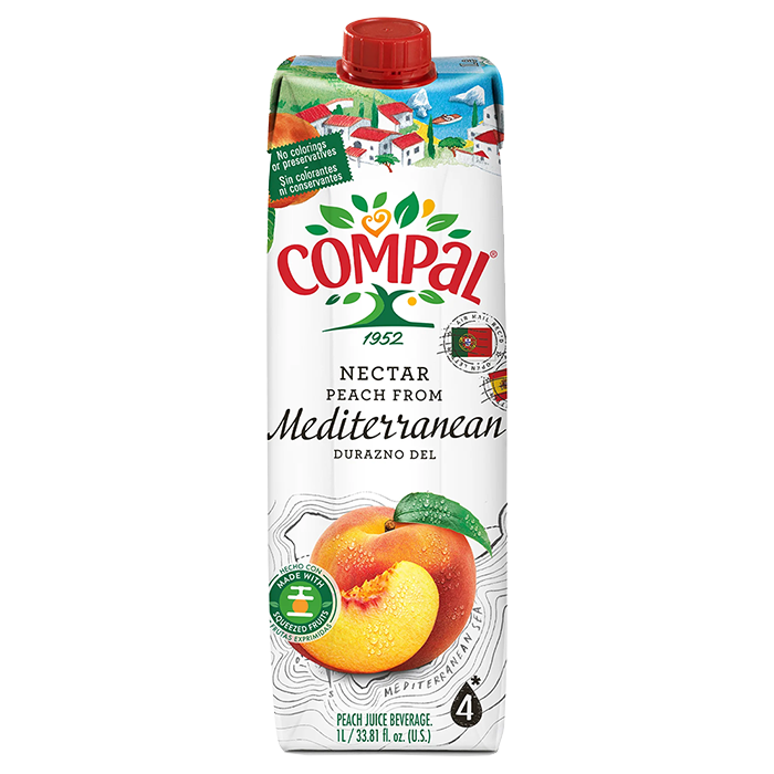 Compal Peach Nectar 1L – Portuguese Fruit Nectar