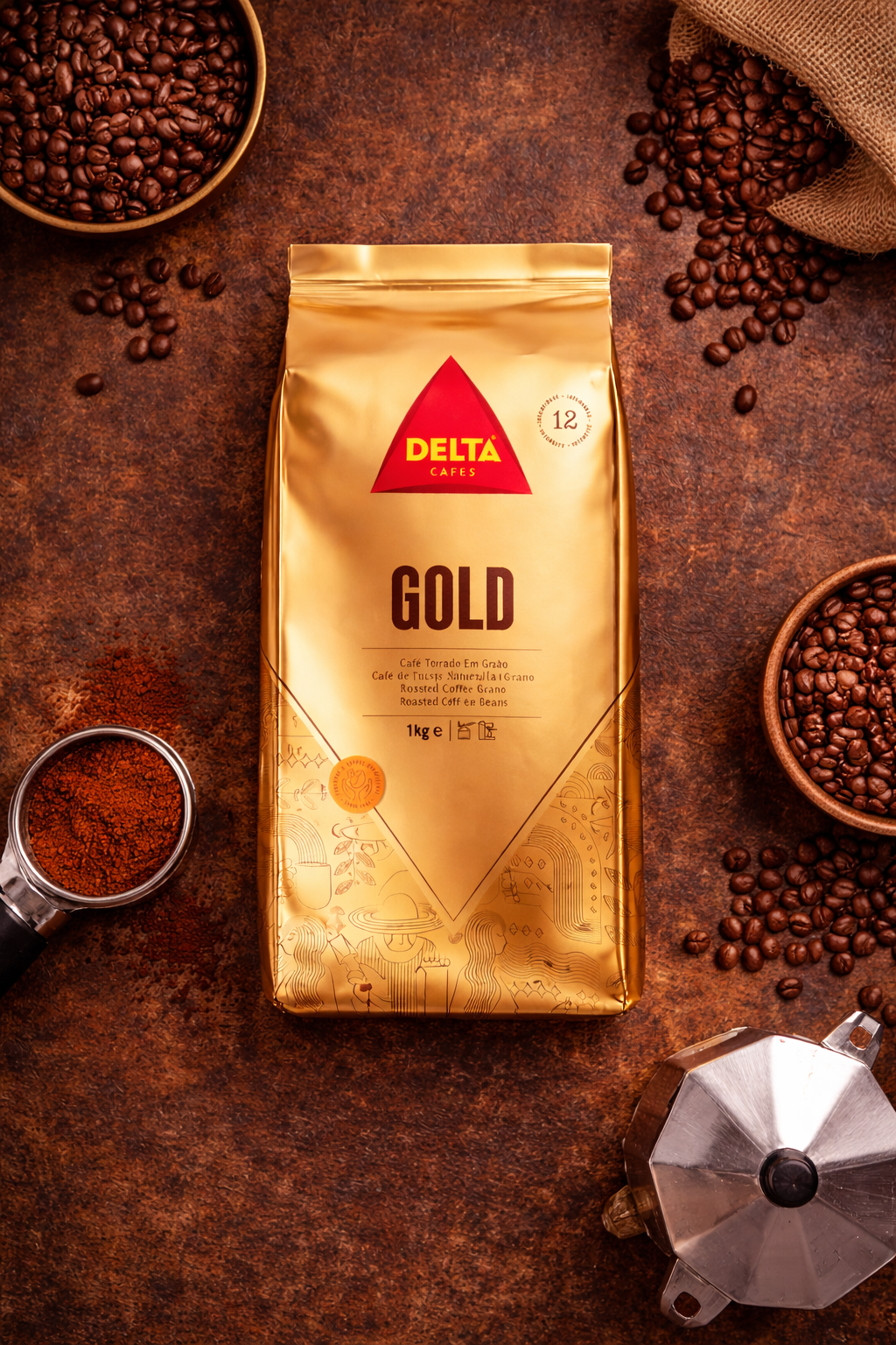 Delta Cafés Gold Whole Bean Coffee – 1kg
