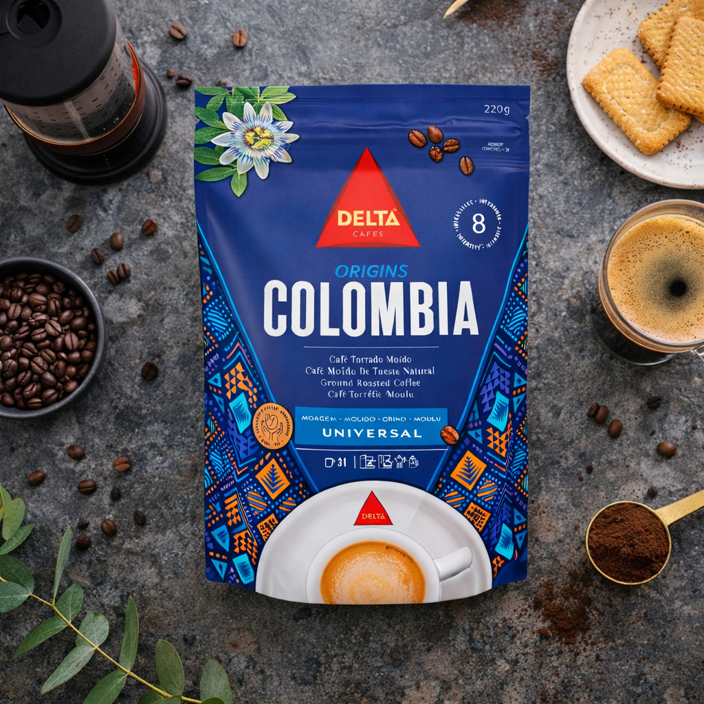 Delta Cafés Origins Colombia Ground Coffee – 220g