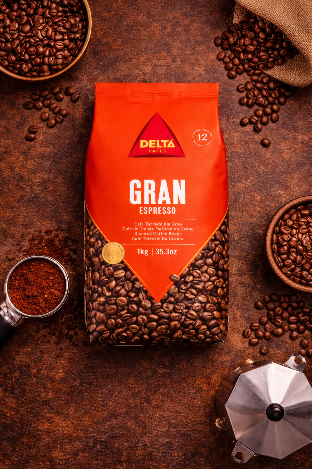 Delta Cafés Gran Espresso Whole Bean Coffee – 1kg