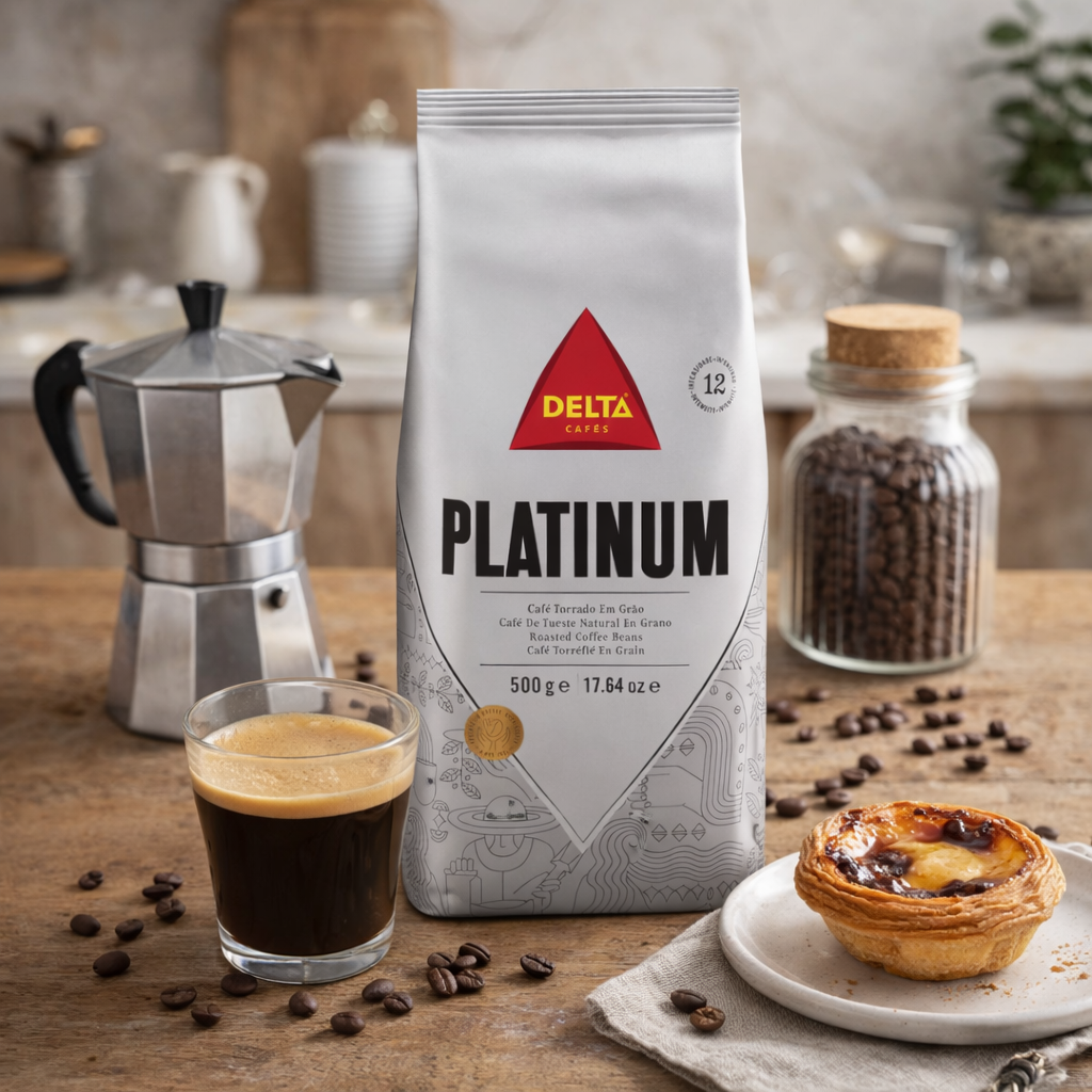 Delta Cafés Platinum Roasted Coffee Beans – Portuguese Coffee – 500g