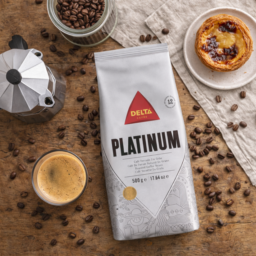 Delta Cafés Platinum Roasted Coffee Beans – Portuguese Coffee – 500g