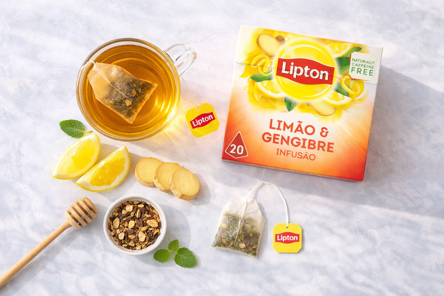 Lipton Lemon & Ginger Herbal Infusion – 20 Tea Bags