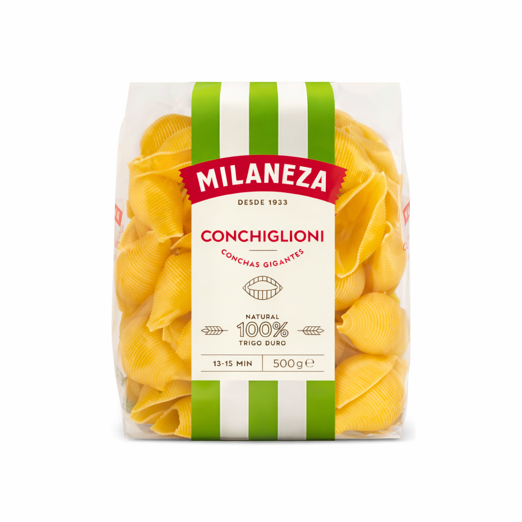 Milaneza Conchiglioni (Conchas Gigantes) – 100% Durum Wheat Pasta – 500g
