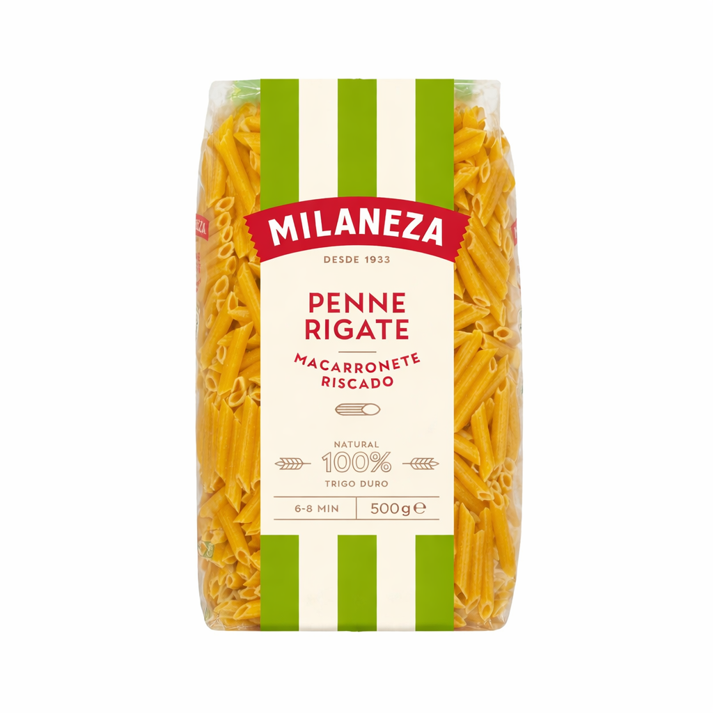 Milaneza Penne Rigate (Macarronete Riscado) 500g – Portuguese Durum Wheat Pasta