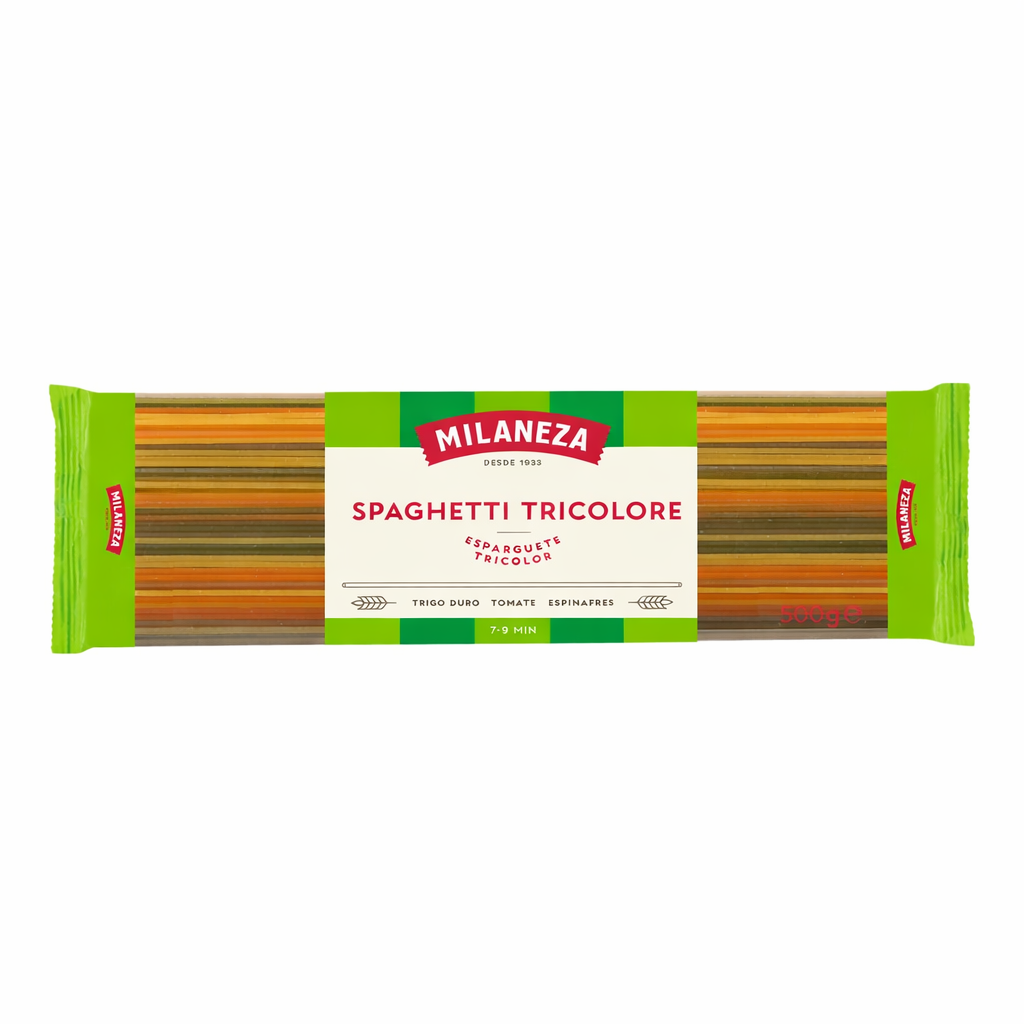 Milaneza Spaghetti Tricolore (Esparguete Tricolor) – 100% Durum Wheat – 500g