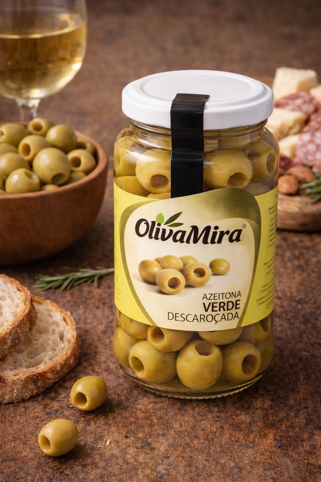 OlivaMira Pitted Green Olives – Portuguese Green Olives 360g