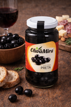 OlivaMira Whole Black Olives – Portuguese Black Olives 360g