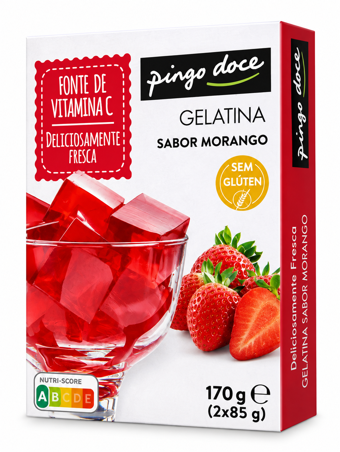 Pingo Doce Gelatina Morango 170g – Portuguese Strawberry Jelly Dessert Mix