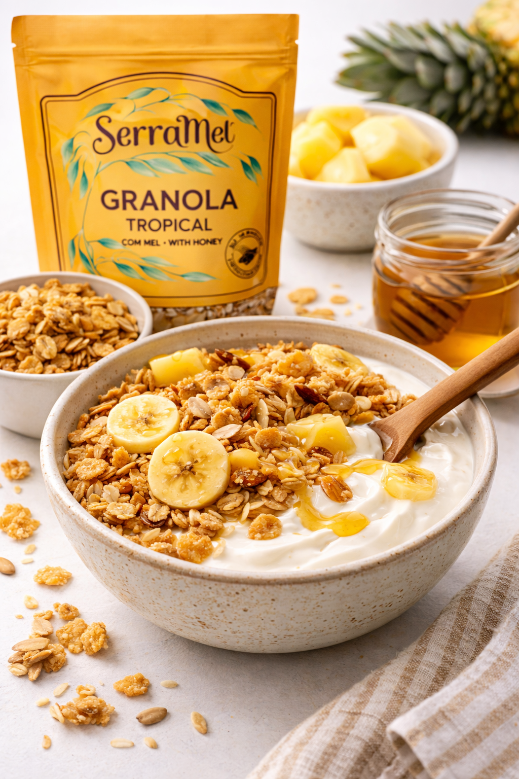 SerraMel Tropical Granola with Honey – Portuguese Breakfast Cereal (400g)