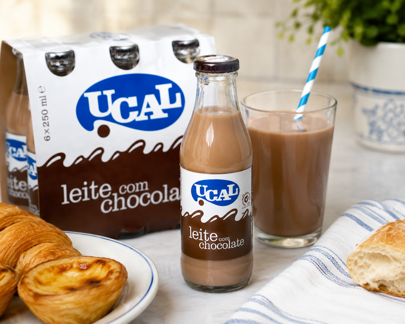 uCal Portuguese Chocolate Milk Drink 6x250ml
