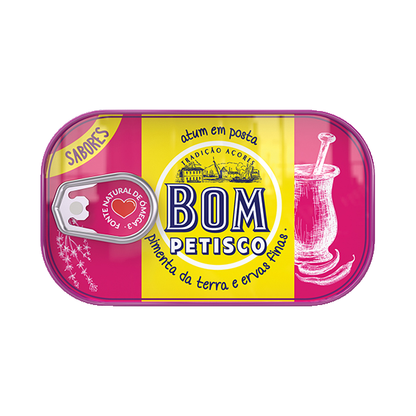 Bom Petisco Tuna with Azores Pepper & Fine Herbs 120g – Portuguese Canned Tuna