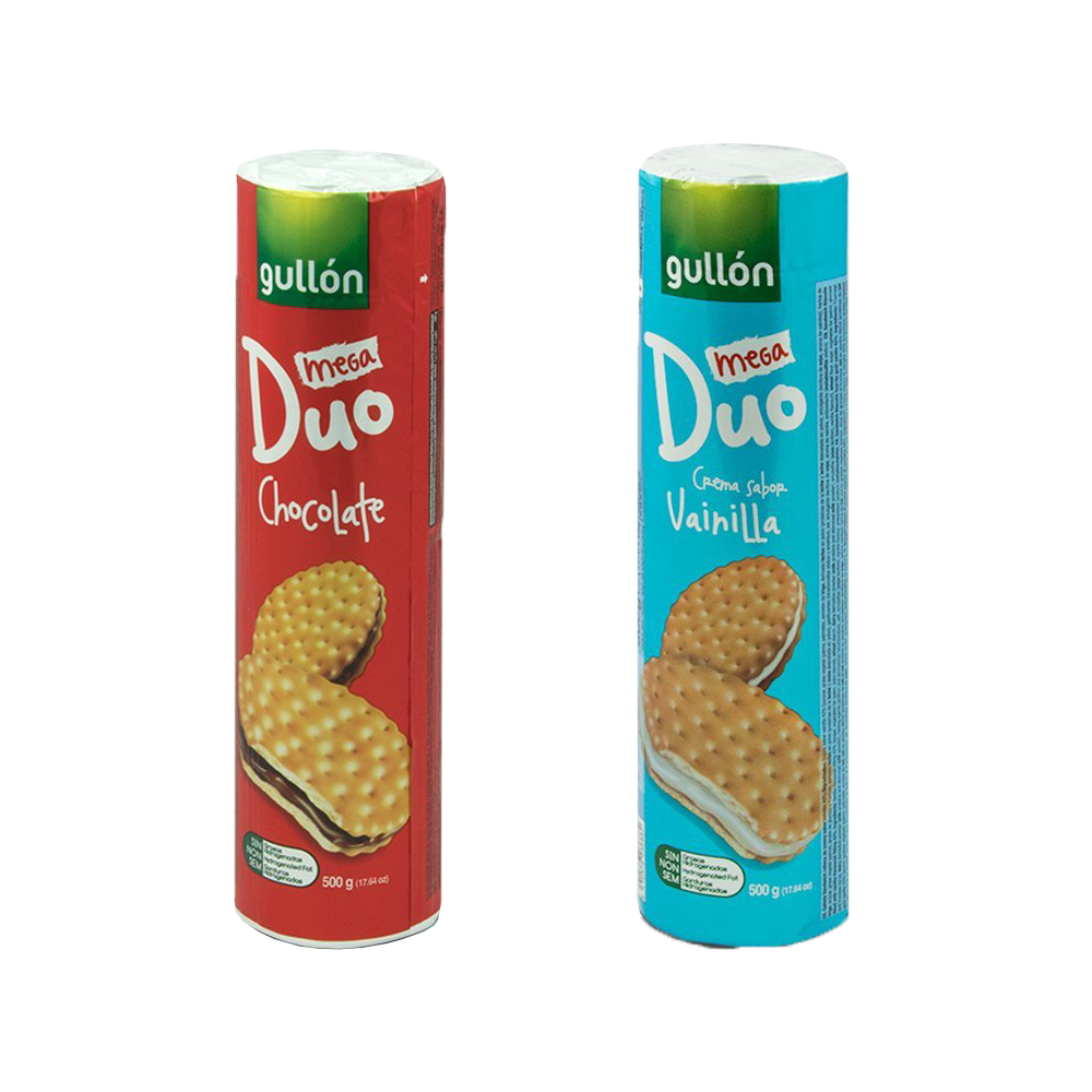 Gullón Mega Duo Cream Biscuits – Chocolate & Vanilla Filled Cookies