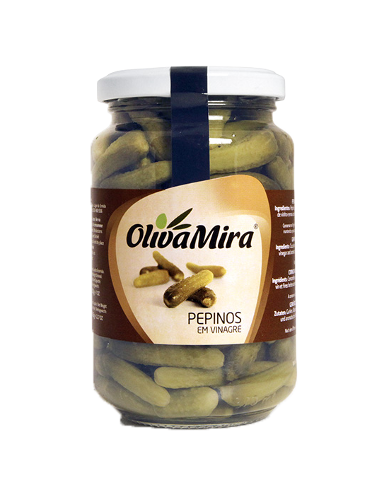 OlivaMira Baby Cucumbers in Vinegar 360g – Portuguese Pickled Cucumbers