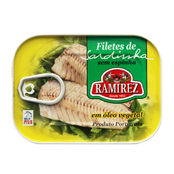 Ramirez Boneless Sardine Fillets in Vegetable Oil – Portuguese Canned Sardines