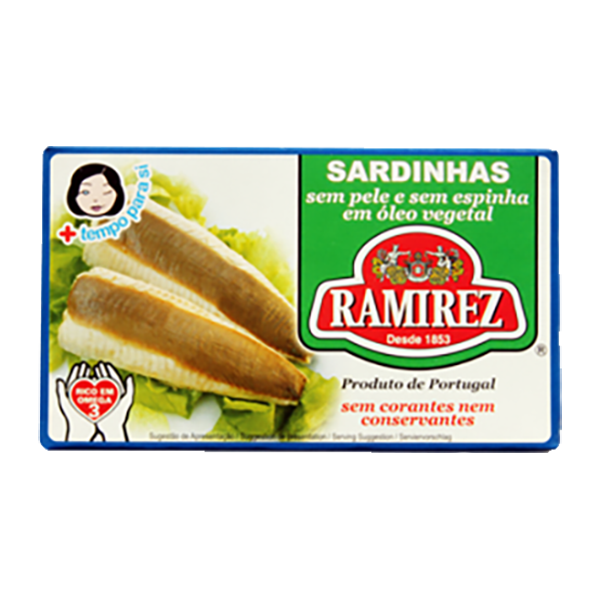 Ramirez Skinless & Boneless Sardines in Vegetable Oil – Portuguese Canned Sardines