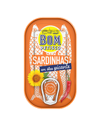 Bom Petisco Sardines in Spicy Vegetable Oil 120g – Portuguese Canned Sardines