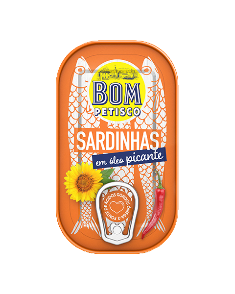Bom Petisco Sardines in Spicy Vegetable Oil 120g – Portuguese Canned Sardines
