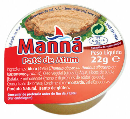 Manna Paté de Atum 4 x 22g – Portuguese Tuna Fish Paste